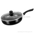 2014 new/Aluminum non-stick deep fry pan with glass lid/bakelite handle/round cooking pan